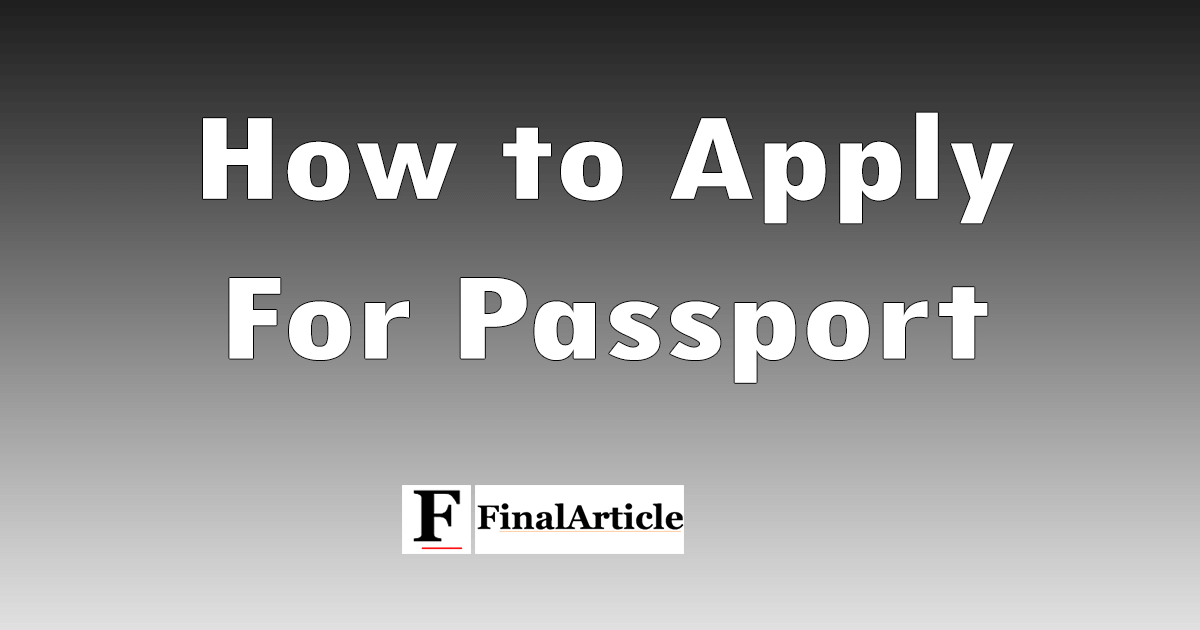 how to apply for passport